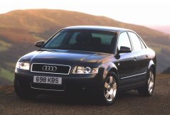 Könyöktámasz AUDI A4 (B6,B7) - műanyag adapter, fekete, öko-bőr, fehér fonallal