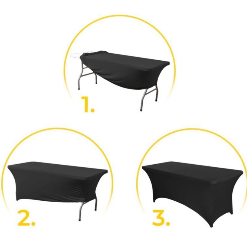 Catering asztalterítő 180cm elasztikus fekete