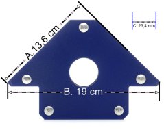 Magnetni varilni kotni nosilec, nosilnost do 34,5 kg TA622