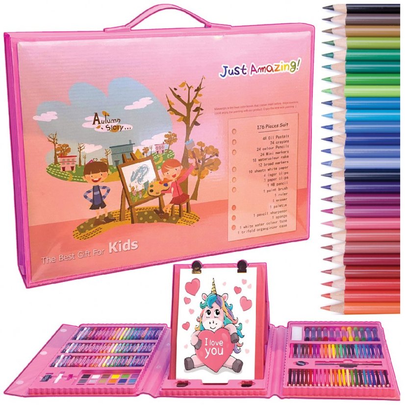 Ružová sada na maľovanie pre deti 176ks KID ART