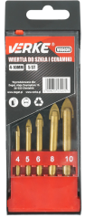 Svrdla za pločice i staklo 4-10 mm, 5 komada