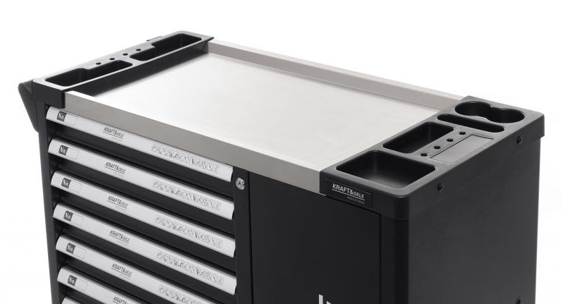 Cărucior pentru scule de atelier 309 buc - 7 sertare + dulap KD1069