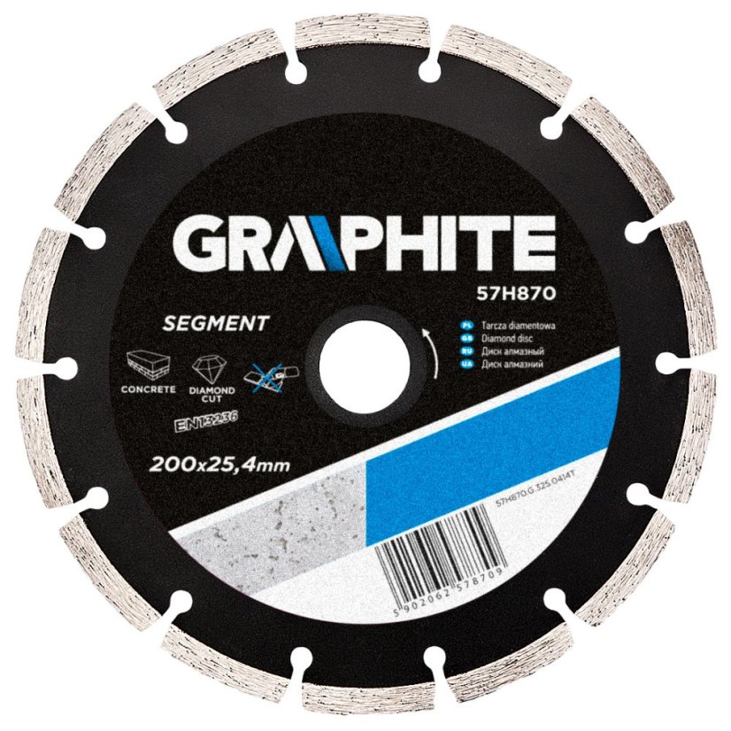 Dijamantni disk, 200 x 25,4 mm, segmentiran 57H870