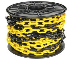 Plastična veriga, 8mm, rumeno-črna, 25m, na tuljavi