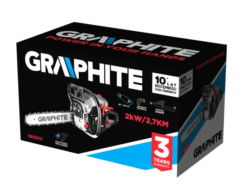 Ferăstrău cu lanț 2kW (2,7HP), bară de ghidare 16" 58G953