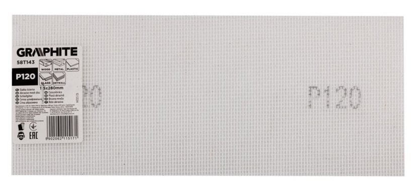 Mreža za mljevenje bijela 115 x 280 mm, P120 58T143