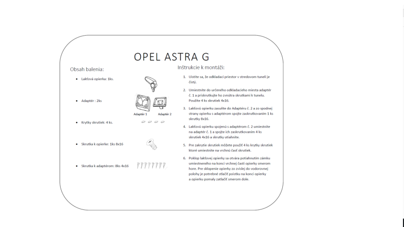 Armlehne Opel ASTRA 2 G 1998–2009, schwarz, Kunstleder