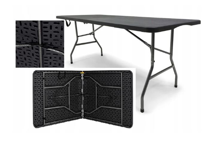Klappbarer Catering-Tisch 240cm schwarz
