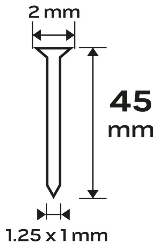 Verzinkte Nägel für Druckluftklammergeräte (14-570), GA18, Typ 300 (F), Länge 45 mm, 4000 14-657