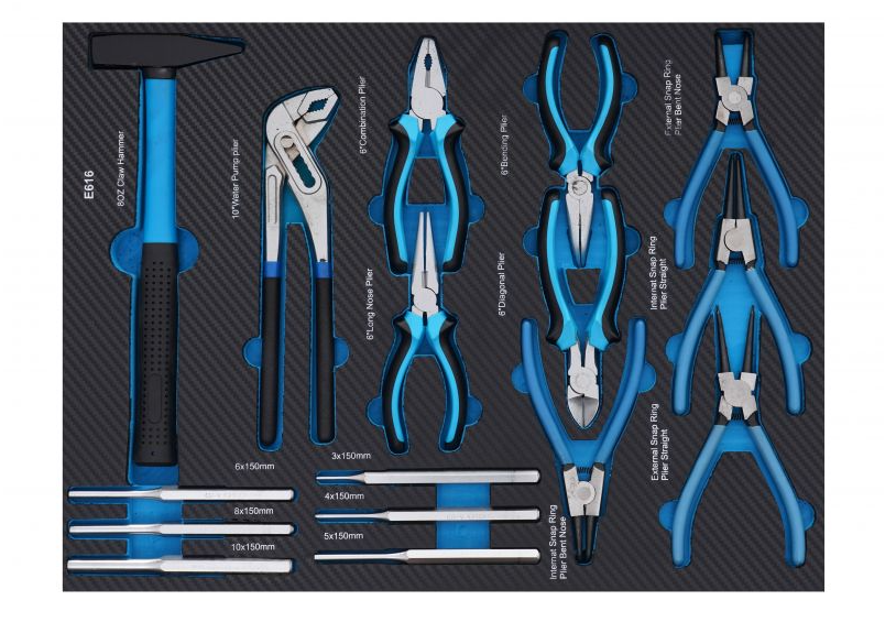 Cărucior pentru scule de atelier 309 buc - 7 sertare + dulap KD1069
