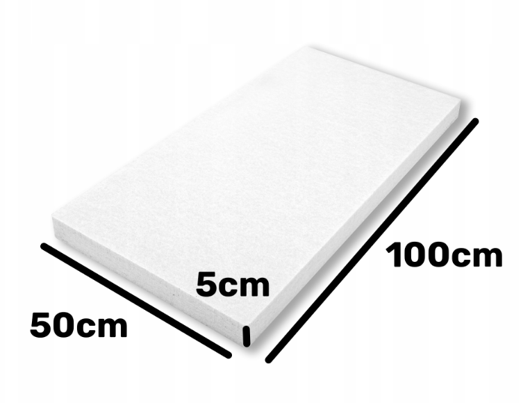 Akustický panel polyester 50x100cm, tloušťka 5cm, bílý