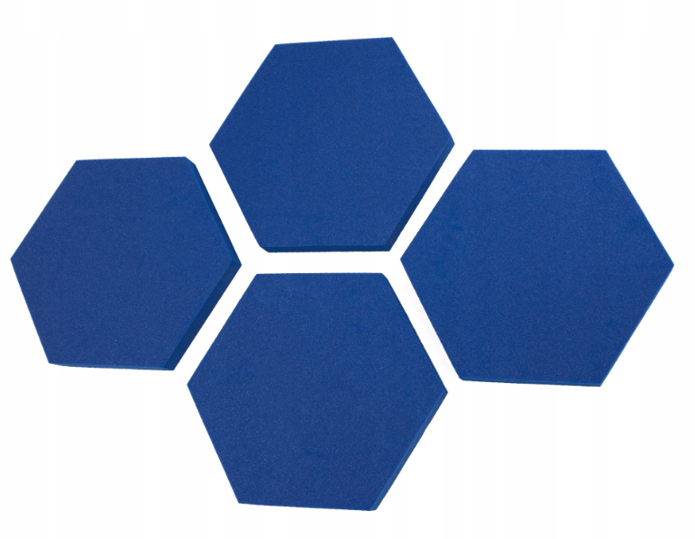 Akustický panel Hexagon 50x50cm, tloušťka 3cm, modrý