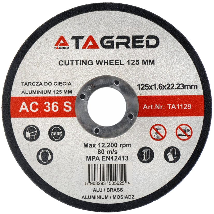Disk za rezanje metala, aluminija, mesinga 125x1,6 mm TA1129