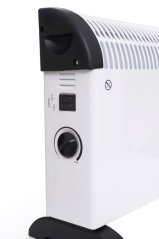 Elektrický konvektorový ohrievač s termostatom, výkon 2000 W, biela farba TA900