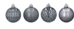 Božićne kuglice 6 cm, 8 komada, grafitne