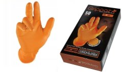 Grippaz PREMIUM nitrilové pracovné rukavice, oranžové, XL, 50 ks v balení