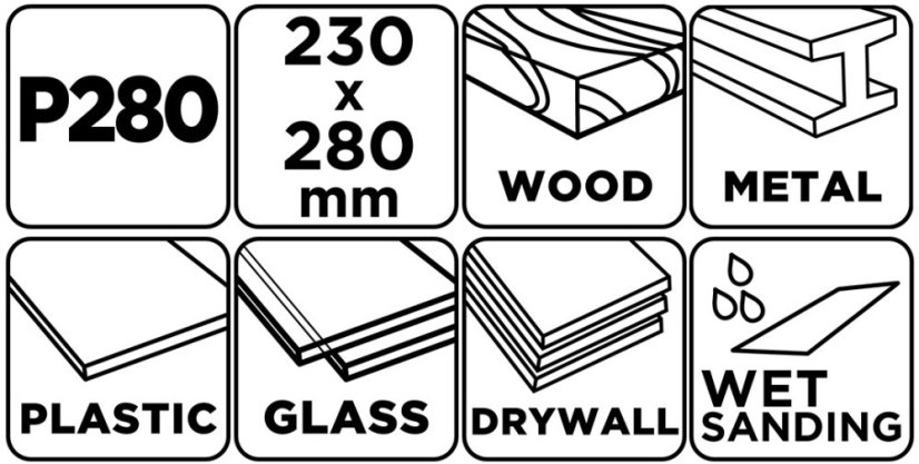 Brusni papir na bazi vode 230 x 280 mm, P280 58T218