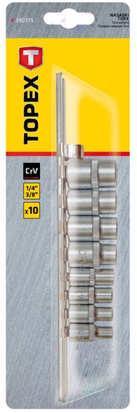 Set extensii Torx 1/4" 3/8", 9 buc 39D375