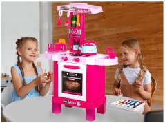 Detská kuchynka s hriankovačom, čajníkom s efektom pary 32ks