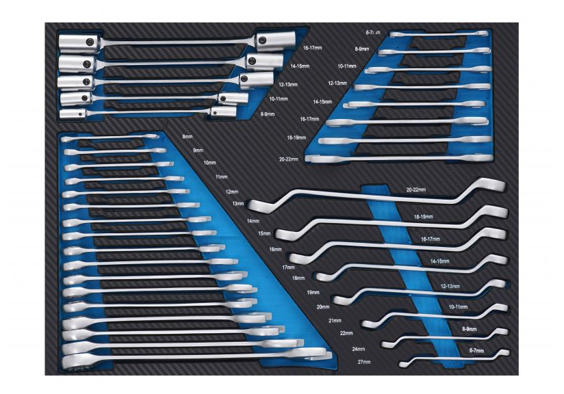 Cărucior pentru scule de atelier 309 buc - 7 sertare + dulap KD1069