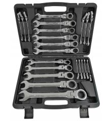 Racsnis villáskulcsok rugalmas csuklóval 6-32mm