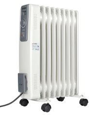 Elektrický olejový radiátor s 9 žebry, výkon 2000 W, bílá barva TA920