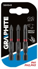 Udarni nastavki PH1/2/3 x 50 mm, 3 kosi 56H543