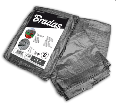 Ezüst színű takaró ponyva 8x12 m 200 g/m2