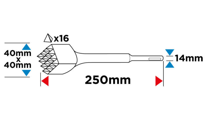 SDS Plus kalapács 40 x 40 mm, 16 fog 57H573