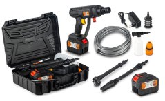 Magasnyomású mosó 21V Professional + 2x akkumulátor 3,9Ah