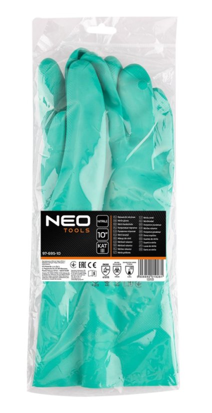 Vegyszerálló nitril kesztyű, 10-es méret 97-695-10