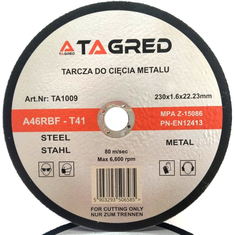Disk za rezanje metala, aluminija, mesinga, čelika SLIM RBF 230x1,6 mm TA1009