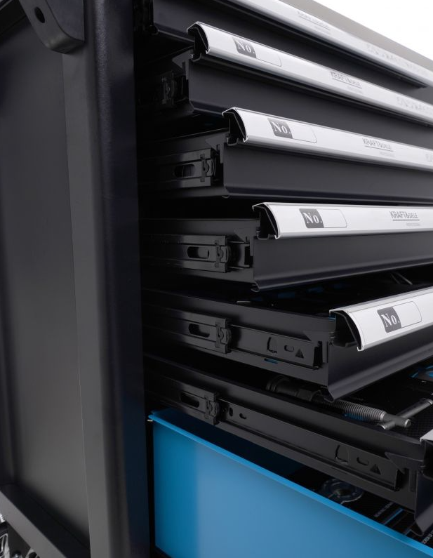 Dielenský vozík s náradím 309 ks - 7 šuflíkov + skrinka KD1069