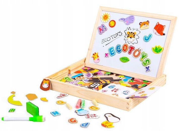 Mágneses edukációs tábla 2 az 1-ben tartozékkal Ecotoys