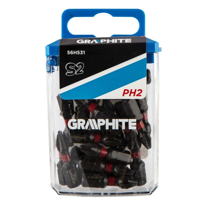 PH2 x 25 mm-es ütvecsavarozó bitek, 20 darab. 56H531
