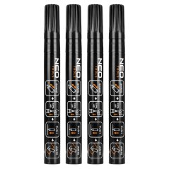 Építőipari filctoll, fekete, tartós, vízálló, lakk, alumínium, 4 db 13-850