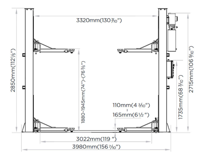 2 Säulen-Hebezug 5T REDATS L-280 AUTOMATIC 400V