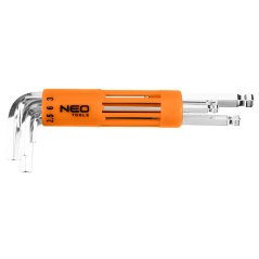 Hatszögkulcsok, hosszú, kerek 2-10mm, 8 db-os készlet 09-523