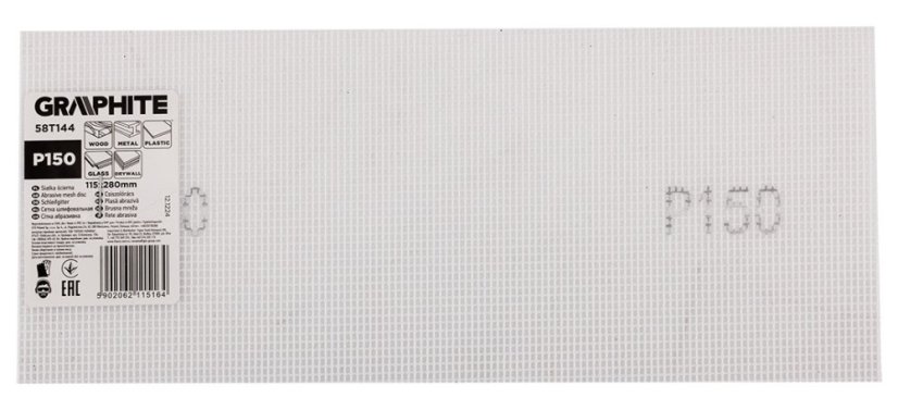 Mreža za mljevenje bijela 115 x 280 mm, P150 58T144