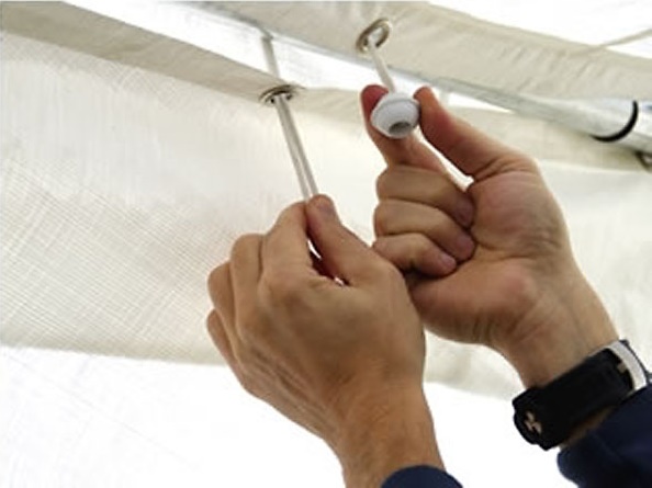 Cort pentru petreceri 3x6m - PE Classic - construcție tubulară din oțel Alb