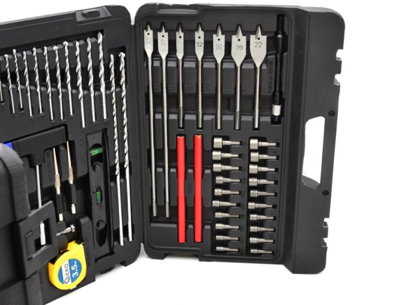 Bit és fúrófej készlet fához, fémhez és betonhoz G38113 217db PROFI