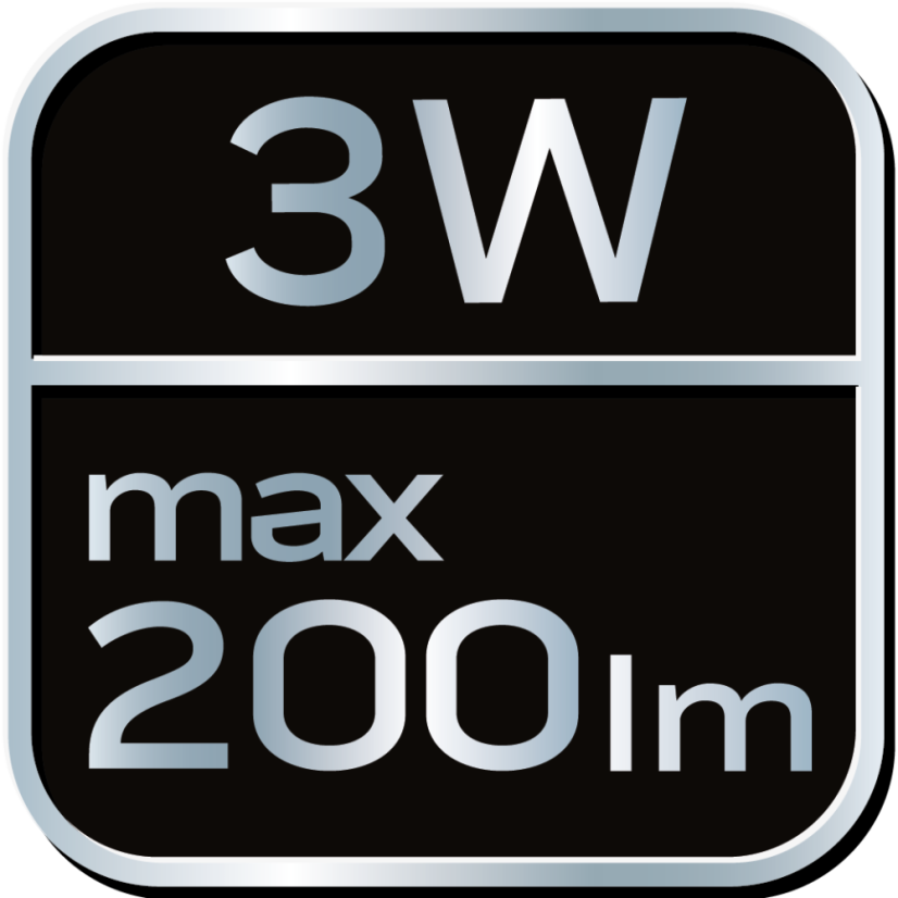 Aluminium-Taschenlampe 200 Lumen, Zoom, IPX7, 3xAAA 99-101