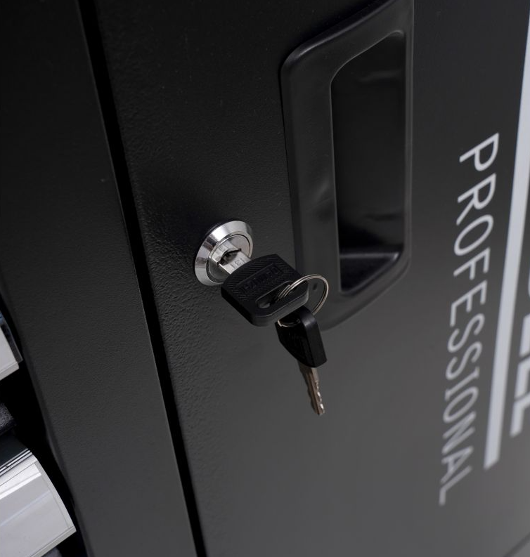 Cărucior pentru scule de atelier 309 buc - 7 sertare + dulap KD1069