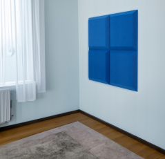 Akustický panel trapéz 50x50cm, tloušťka 5cm, modrý