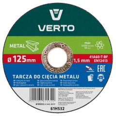Řezací kotouč na kov, 125 x 1,5 x 22.2 mm 61H532