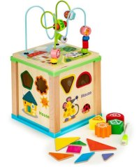 Drvena edukativna kocka s dodacima Home