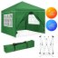 Sklopivi vrtni paviljon 3x3 m s 4 zida – zelena