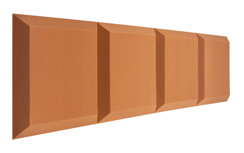 Akustický panel trapéz 50x50cm, tloušťka 5cm, hnědý