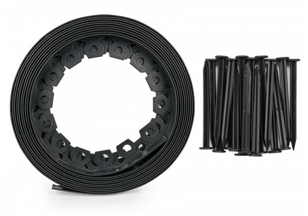 Plastični robnik 40mm 10m z zatiči Black EASY BORDER