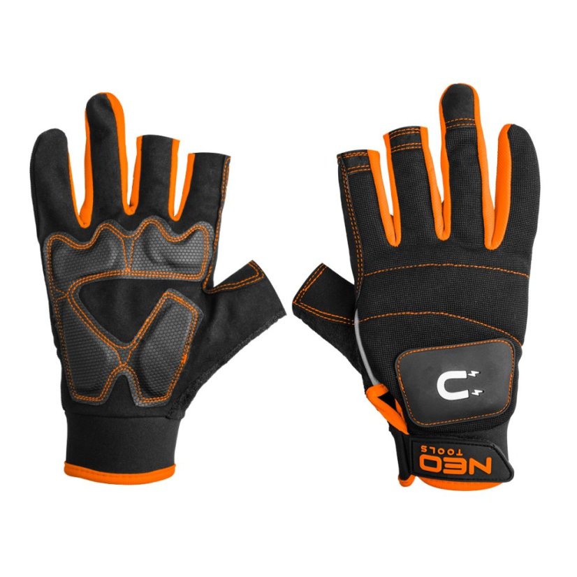 Arbeitshandschuhe mit Magnet, fingerlos, Größe 10" GD014